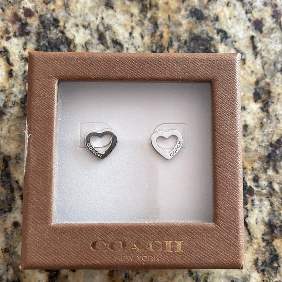 Coach Accessories - Coach Open Heart Stud Earrings